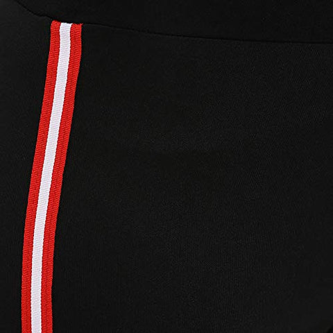 Image of CHKOKKO Women Striped Yoga Track Pants Stretchable Gym Tights Black Small