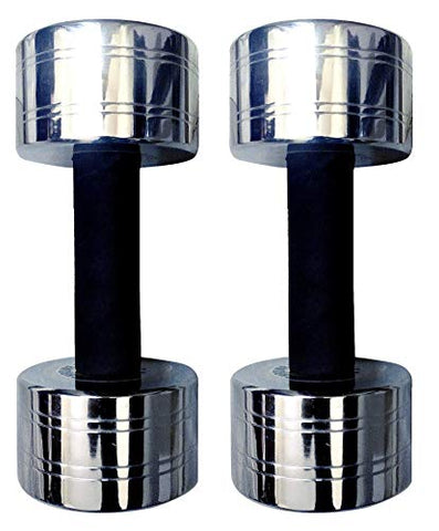 Image of GRT Adjustable Steel Dumbbell 7.5 kg x2 Heavy Duty Chrome Steel Dumbbell Pair.