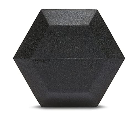 Image of AmazonBasics Rubber Encased Hex Dumbbell Weight - 10.7 x 4 x 3.5 Inches, 4.5 kg