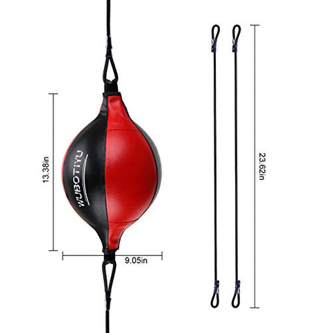 Image of VAlinks Professional Double End Speed Bag PU Leather Punch Ball Striking Bag Kits for Boxing MMA Training Muay Thai Fitness or Fighting Sport (Red)