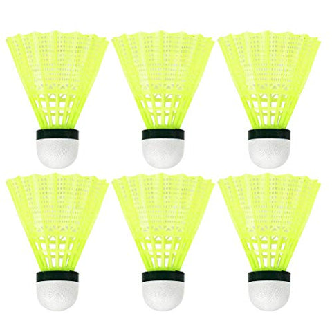 Image of BESPORTBLE 6pcs Nylon Badminton Shuttlecocks Badminton Birdies Balls for Kids Adult Indoor Outdoor Sports Activities Yellow