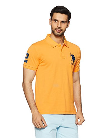 Image of US Polo Association Men's Regular Fit Polo (USTS5780_Apricot_S HS_Apricot_Small)