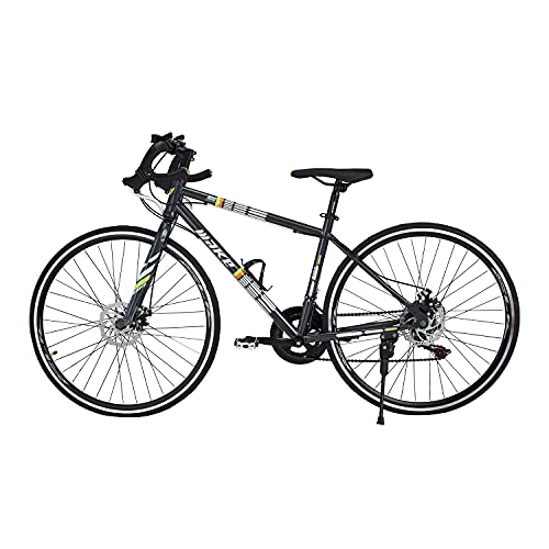 Amardeep cycles Make Road Bike 700 C with 14 Speed (7 by 2) Shimano Gear, Dual disc Brake 18.00, steel Sports Gear Bicycle for Men (Black)