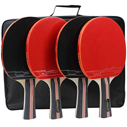 Image of MAPOL Premium Anywhere Ping Pong Paddle Set,Quality Table Tennis Paddle Set,Included 4 Advanced Paddles,8 Pack 3-Star Balls,Retractable Net, Portable Storage Bag