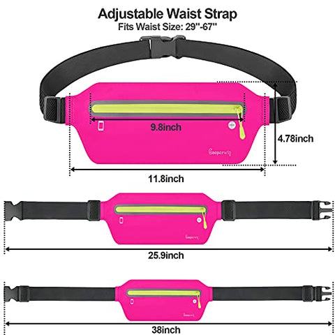 Image of Fanny Pack Running Belt for Women - Upgrade Oversized Waterproof Ultra Slim Waist Bag for Men No-Bounce Reflective Adjustable Runners Phone Holder Pouch for Fitness, Exercise, Workouts, Travel