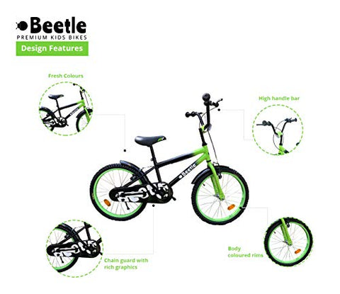 Image of Beetle Storm 1.0 20T Kids 12 Inches Steel Frame Cycle for Boys & Girls, Age Group - 6 to 10 yrs,Green and Black