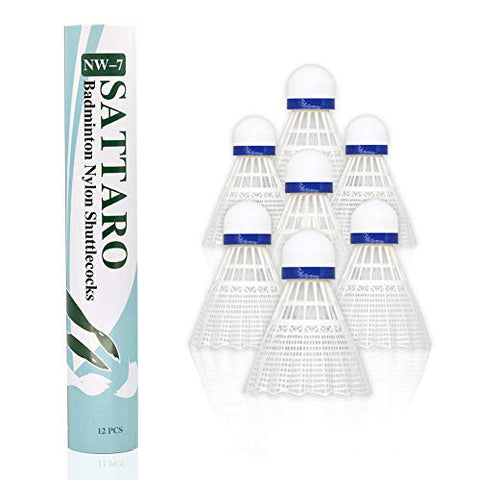 Image of SATTARO 12 Pack Badminton Shuttlecocks High Speed Nylon Badminton Birdies Training for Indoor and Outdoor Sturdy