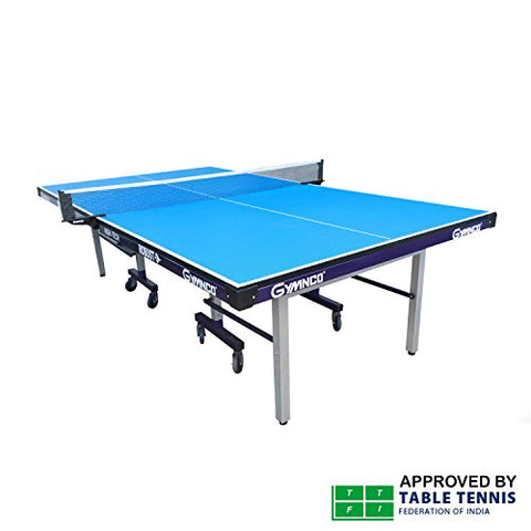 Image of Gymnco Robust High Tech Table Tennis Table with 25 mm Top and 100 mm Stopper Wheel (Free TT Table Cover + 2 TT Racket & Balls)
