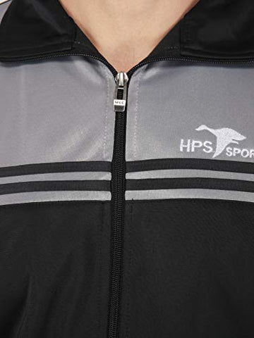 Image of HPS Sports Tracksuit for men, track suits for mens, Regular Super Grey poly cotton polyester slim fit summer stylish trending casual and gym wear specially designed for athletic body Silver Grey,Small