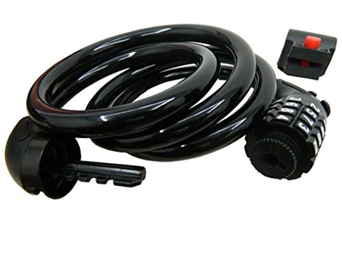 Image of Wintech Combination Lock With Mounting Cycle Holder (Black, Coated Finish)
