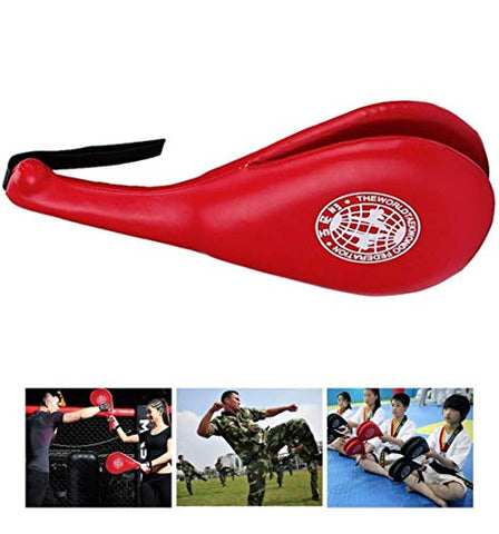 Image of ELECTOMANIA PU Bamboo Board Taekwondo Kick Pad, Striking Pads Karate Kickboxing MMA Practice Double Kicking Paddle Martial Arts Equipment Punch Pads (Red)