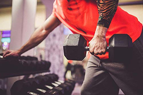 Image of Hexa Fitness Hex Dumbbells (5 kg X 2) 10 kg Set, Fitness Heavy Duty Solid Caste Iron and Rubber Coated Material