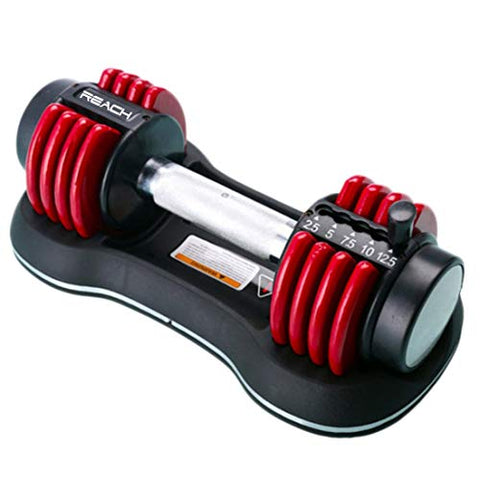 Image of Reach Carbon Adjustable Dumbbells with Pin Lock Technology Space Saver (Single) (Carbon-11 (kgs) Red)