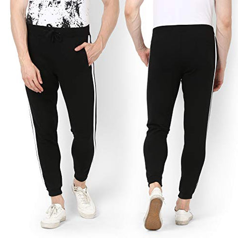 Image of Alan Jones Clothing Men's Slim Fit Track pants (JOG19-SP01-BCK-3XL_Black_XXX-Large)