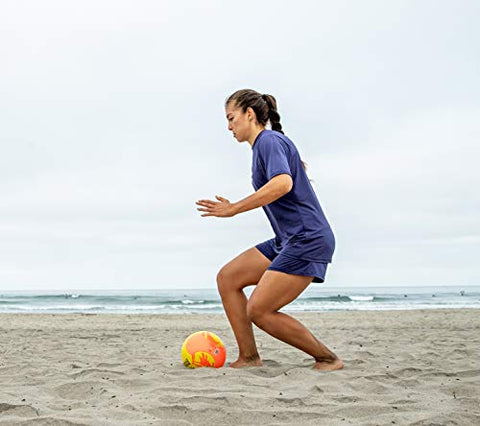 Image of SENDA Playa Beach Soccer Ball, Fair Trade Certified, Orange/Yellow, Size 4 (Ages 8-12)