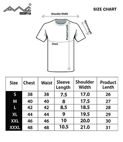 Image of AWG Men's Stylish Polyester Sports Round Neck T-Shirt (AW20-AWG-AV-RB-XL, Royal Blue)
