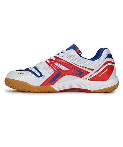Image of YONEX AE 10 Non Marking Badminton Shoes, UK 7.5 (White/Royal Blue/Orange)