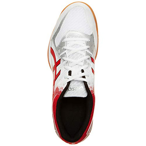 Image of ASICS Men's Gel-Rocket 9 White/Classic Red Badminton Shoes-11 UK (46.5 EU) (12 US) (1071A030)