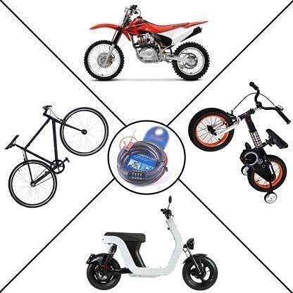 Image of NKSA Cycle Cable Lock Bicycle Number Lock Cable Lock Universal, Polished Finish, Black, Pack of 1