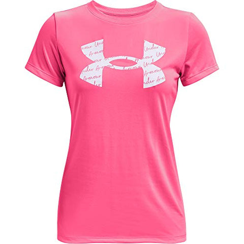 Image of Under Armour Women's Tech Solid Big Logo Short-Sleeve Crew Neck T-Shirt , Cerise (653)/White , X-Small