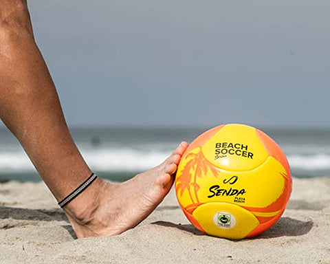 Image of SENDA Playa Beach Soccer Ball, Fair Trade Certified, Orange/Yellow, Size 4 (Ages 8-12)