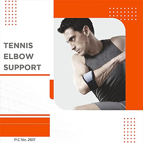 Image of Vissco Tennis Elbow Support, Pain Relief Belt, Provides an ideal compression to the strained muscles of the elbow for Men & Women-Put it for Tennis Elbow, Pain & Tenderness of Forearm -Universal(Grey)