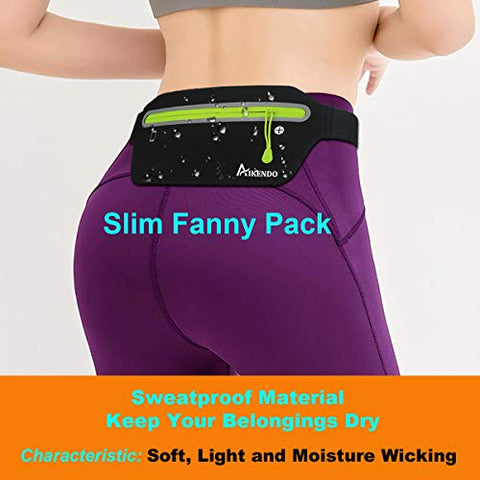 Image of AIKENDO Slim Running Belt Fanny Pack,Fitness Waist Pouch Bag Exercis Gym Waist Pack,Jogging Belt Runners for iPhone XS Max XR 8 7 plus Samsung Note,Workout Running Accessories Phone Holder for Running