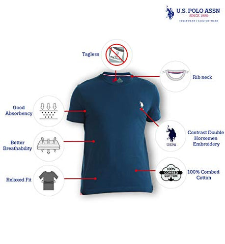 Image of US Polo Association Men's Solid Regular Fit T-Shirt (I633-195-PL_Navy_X-Large)