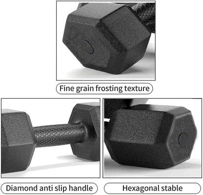 Image of CORSO PVC Hex Dumbbells For Men & Women Strength Training Set 1kg 2kg 3kg 4kg 5kg Pair Hex Dumbbells Set (3KG/PAIR)