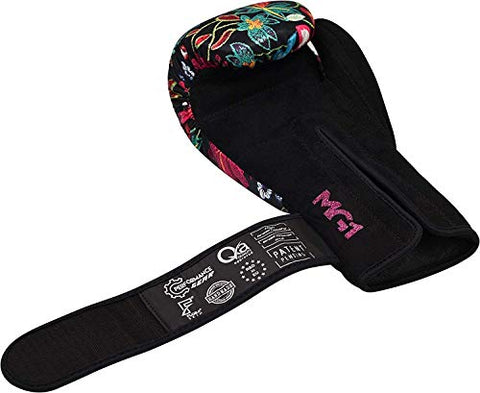 Image of RDX Women Boxing Gloves for Training Muay Thai Flora Skin Ladies Mitts for Sparring, Fighting Kickboxing Good for Punch Bag, Focus Pads and Double End Ball Punching