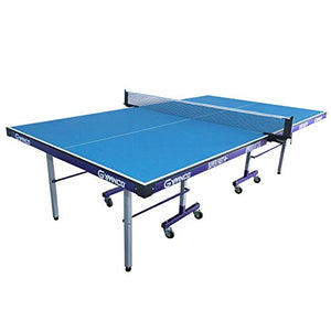 GYMNCO Super Fast Table Tennis Table with 75 mm Wheel and Levellers (Top 19 mm Laminated TT Table Cover, 2 Tt Racket + Balls)