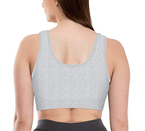 Image of Pipal Women's Cotton Non-Padded Wire Free Sports Bra-Pack of 2 (Black & Grey_30_LOCAL.MOLDED.PACK.2.79)