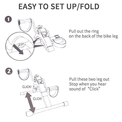 Image of Himaly Store Folding Pedal Exerciser Mini Exercise Bike Portable Foot Peddler Desk Bike Arm and Leg Peddler Machine with LCD Monitor , Silver