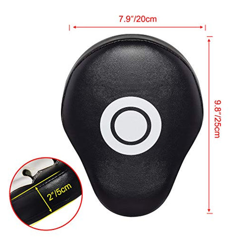 Image of TLBTEK 2PCS Black Curved Punching Mitts Boxing Pads Hand Target Boxing Pads Gloves Training Focus Pads Kickboxing Muay Thai MMA Martial Art UFC Punch Mitts for Kids,Men & Women
