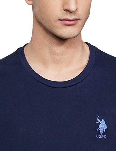 Image of US Polo Association Men's Solid Regular Fit T-Shirt (I633-195-PL_Navy_X-Large)