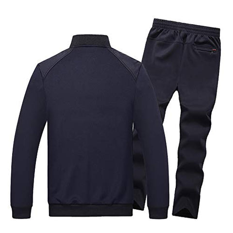 Image of INVACHI Mens 2 Pieces Athletic Full Zip Sports Sets Jacket & Pants Active Fitness Jogging Sweat Tracksuit Set