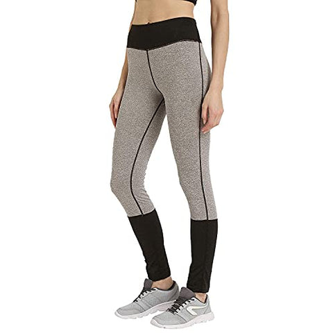 Image of CHKOKKO Women Yoga Track Pants Stretchable Sports Tights Grey Blackk Medium