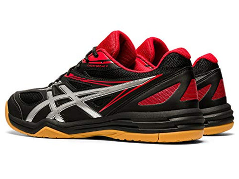 Image of ASICS Unisex-Adult Break 2 Black/Classic Red Indoor Court Shoes-6 UK (40 EU) (7 US) (1073A013)