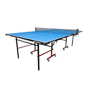GYMNCO Practice Full Size Table Tennis Table with Wheel & Laminated Top, Table Cover, 2 Tt Racket & Balls