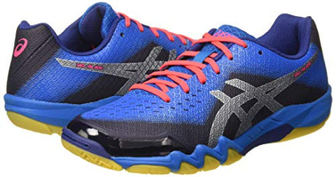 Image of ASICS Men's Gel-Blade 6 Print/Race Blue Badminton Shoes-10 UK/India (45 EU)(11 US) (R703N.402)