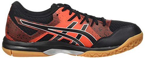 Image of ASICS Men's Gel-Rocket 9 Black/Fiery Red Leather Indoor Court Shoes-11 UK (46.5 EU) (12 US) (1071A030)