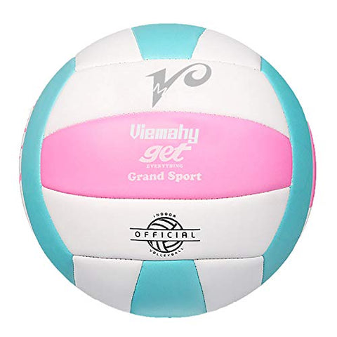Image of Premium Volleyball - Waterproof Indoor/Outdoor Official Volleyball for Boys/Girls, Gift for Birthday, Xmas Dayï¼Ë†Pinkï¼Å’Blueï¼Å’Whiteï¼â€°