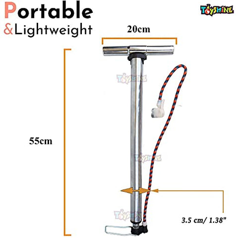 Image of Toyshine High Pressure Portable Multipurpose Bicycle Steel Air Pump, Mix Color (SSTP)