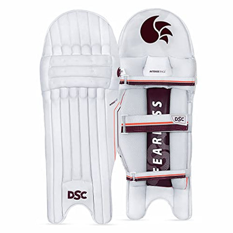 Image of DSC 1500387 Leather Intense Rage Cricket Batting Legguard Men's Right - White, red