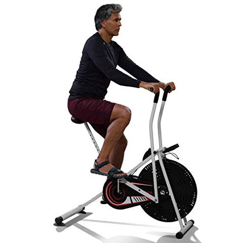 Image of Lifelong LLFCN36 Fit Lite Airbike Exercise Machine with Stationary Handle for Cardio Training, Weight Loss and Workout at Home (Free Installation Assistance)