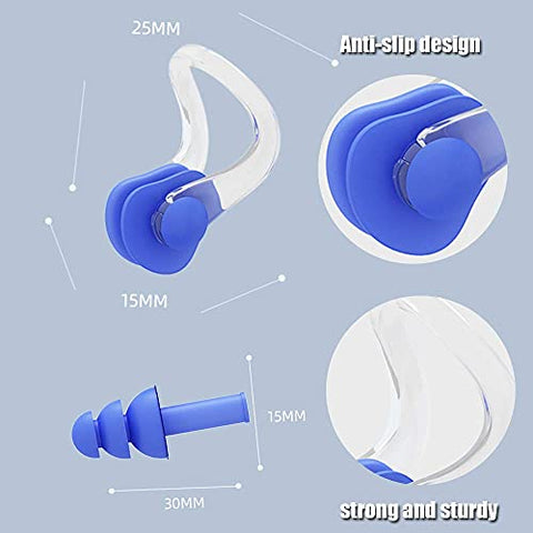 Image of Vsidea Swim Training Hand Paddles with Ear Plugs and Nose Clip, Adjustable Straps Contour Swimming Paddles for Women Men and Children Professional Swimming Accessories (Silver)