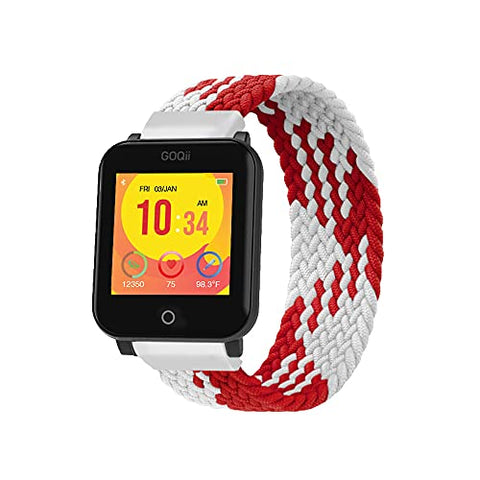Image of GOQii Smart Vital Junior for Kids Fitness (Cherry and Cream)+GOQii Smart Vital Fitness SpO2, Body Temperature and Blood Pressure Tracker with 3 Months Personal Coaching