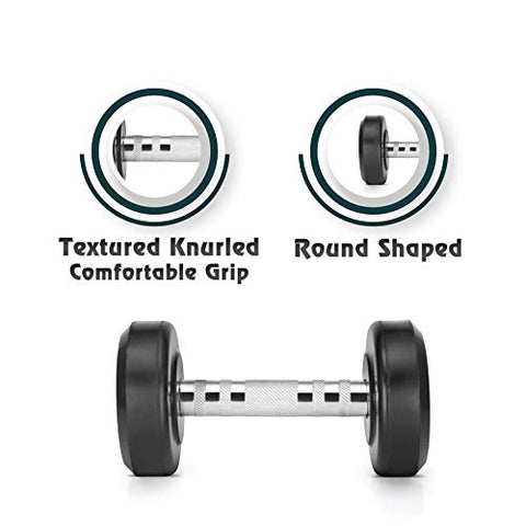 Image of Klikfit Rubber Dumbbells, 2.5 KG (Black) (2.5kg x 2pcs)
