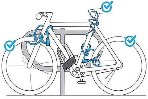 Image of Wavva Cycle Locks Anti-Theft Steel Strong Bike Lock Bicycle Helmet Lock with Password (Black)