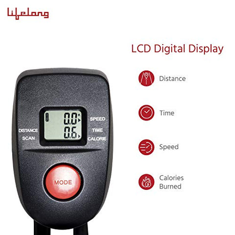Image of Lifelong LLFCN36 Fit Lite Airbike Exercise Machine with Stationary Handle for Cardio Training, Weight Loss and Workout at Home (Free Installation Assistance)